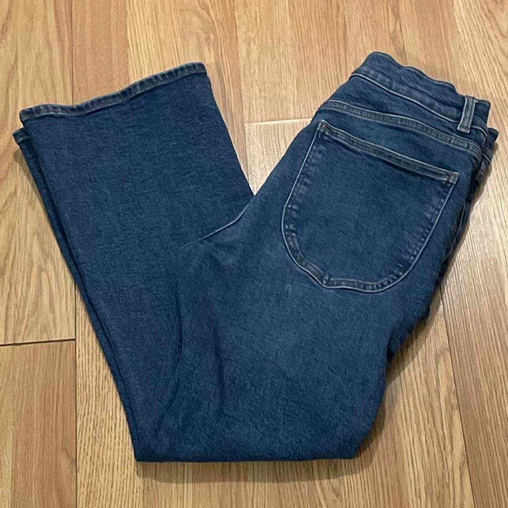 Madewell Women’s 28 (28x26) Vintage Flare Crop Jeans Dark Blue Denim Mid Rise